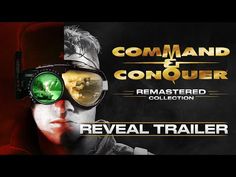 a man with goggles on his face and the words command and conquer in front of him