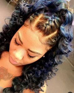 Curly Black Updo Hairstyles, Twist Half Up Half Down Black Women, New Orleans Hairstyles, Curled Ponytail, Black Hair Updo Hairstyles, Weave Ponytail Hairstyles, Sleek Ponytail Hairstyles, Black Ponytail Hairstyles, Braided Cornrow Hairstyles