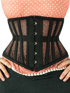 Weightless waist training is what you will get with the CS-201 wasp waist mesh corset. This corset combines breathable comfort with super cinching! Waspie Corset, Waist Corset, Mesh Corset, Boned Corsets, Corset Fashion, Body Shapewear