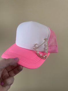 Trucker hat pin only Add your own personalized touch to your favorite trucker hat with these hat pin! Diy Trucker Hat Ideas, Hat Pins Diy, Pearl Hat, Customized Clothes, Hat Charms, Birthday Behavior, Custom Fitted Hats, Long Beach Ny, Hat Bar