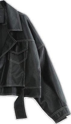 Black Hooded Faux Leather Jacket, Hooded Leather Jacket For Spring, Spring Hooded Leather Jacket, Spring Biker Leather Jacket With Hood, Casual Black Leather Jacket With Contrast Stitching, Spring Faux Leather Biker Jacket With Pockets, Casual Leather Biker Jacket With Contrast Stitching, Leather Jacket With Contrast Stitching For Spring, Spring Leather Jacket With Contrast Stitching