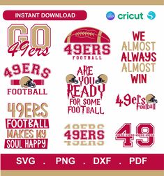 the instant football svg files are available for use with any team's logo