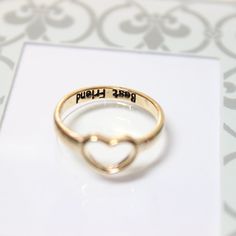 Gold Tone Love Heart Best Friend Ring Size 7 Promise Jewelry Friendship Rings #Bestfriend #Friendship #Ringsize7 #Heartring #Bestfriendring Personalized Heart-shaped Promise Ring, Personalized Heart-shaped Engraved Promise Ring, Personalized Heart Ring For Promise, Personalized Heart Promise Ring For Valentine's Day, Personalized Heart Ring For Valentine's Day Promise, Personalized Heart Ring For Valentine's Day, Personalized Heart-shaped Stackable Promise Rings, Personalized Heart Shaped Promise Ring, Open Heart Promise Ring For Mother's Day