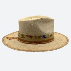 Silk and cotton ribbons with small details around crown Sweatband with 'Soul Full of Sunshine' inspirational quote All hats are unique and have perfect imperfections! Straw hat hand woven in Ecuador Hand made and designed by Valeria in California In Her Studio, Mens Hat, Desert Island, Small Details, Small Detail, Inspirational Quote, Straw Hat, Ecuador, Fedora