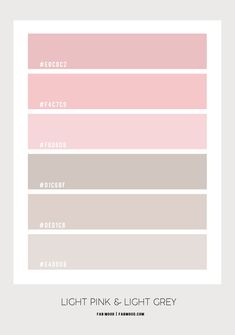 pink and grey color scheme with the words light pink and light grey