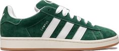 Dark Green Sneakers, Adidas Campus 00s, Sneakers Green, Green Sneakers, Round Logo, Adidas Campus, Dark Green, Fashion Branding, Stockings