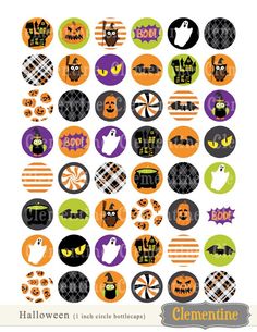 an assortment of halloween stickers on a white background