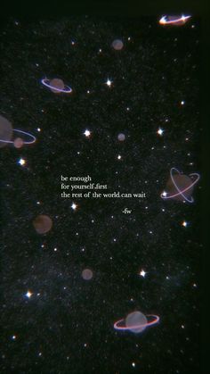 an image of the outer planets with a quote written on it that says, be enough