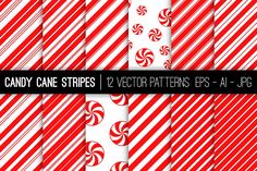 red and white striped papers with swirls on them, including the word subway paper patterns pack