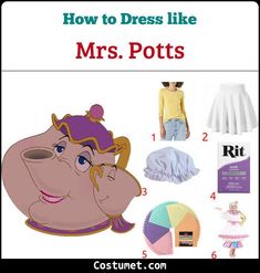 how to dress like mrs potts from beauty and the beast