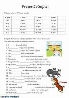 an english worksheet with pictures and words to describe the subject in this language