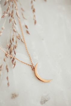 14k gold Thin Crescent Moon Necklace with Fully Adjustable 16"-18" Chain. Available in rose, yellow, or white gold Traditional Wedding Jewellery, Diamond Star Necklace, Gold Moon Necklace, Signature Necklace, Sterling Silver Promise Rings, Pearl Jewelry Necklace, Crescent Moon Necklace, Jewelry Fashion Trends, Gold Moon