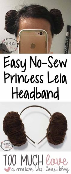 the instructions for how to make an easy no sew princess leia headband