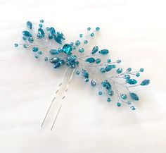 Elevate your hairstyle with the dazzling brilliance of our Large Crystal Hair Pin. Adorned with eye-catching crystals, this pin adds a touch of glamour and sophistication to any look. Perfect for weddings, formal events, or special occasions, its radiant design enhances updos, braids, or even loose hairstyles with effortless elegance. Crafted for a secure yet comfortable hold, this hair pin stays in place throughout the day while offering a lightweight feel. Whether used as a statement piece or Blue Hair Pins, Boho Bridal Headpiece, Turquoise Hair, Pearl Accessories, Crystal Hair Pins, Blue Bridal, Wedding Hair Pins, Boho Bridal, Crystal Hair