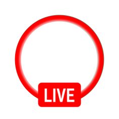 a red ring with the word live on it is shown in front of a white background