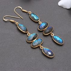 Labradorite Gemstone Dangle Earring 925 Sterling Silver Jewelry Gift For Her Earring Gift, Earrings Women, Dainty Earrings, Earrings Collection, Gold Plated Earrings, Earrings Dangle, Hook Earrings, 925 Sterling Silver Jewelry, Earring Gifts