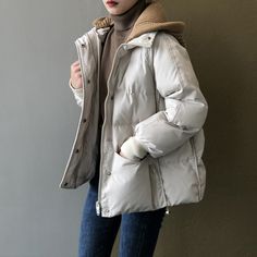 Features: Style: Casual Occasion: Daily Material: Polyester/Cotton Neckline: Regular Sleeve Type: Long Sleeves Pattern: Solid Type: Short Winter Overcoats Season: Winter/Fall Size Bust Length cm inch cm inch M 112 44 60 24 L 116 46 61 24 Thick White Casual Outerwear, Casual Thick White Outerwear, Winter White Buttoned Outerwear, Warm White Outerwear For Spring, Neutral Winter Outerwear With Button Closure, Beige Winter Outerwear With Buttons, Neutral Winter Outerwear For Cold Weather, Casual Cream Outerwear For Cold Weather, Raglan Sleeve Pattern