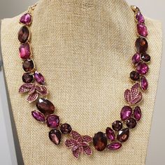 Inc, Nwt, Gold Tone Purple Glass Crystal Rhinestone Flower Grommet Statement Necklace Item Inc-Flwr-Prpl This Piece Is Just Stunningly Beautiful 18" Plus 3" Extender Brand New Inc, International Concepts Retail $49.50 Flower Statement Necklace, Rhinestone Flower, Purple Glass, Glass Crystal, Inc International Concepts, Purple Gold, Crystal Glass, Crystal Rhinestone, Womens Jewelry Necklace