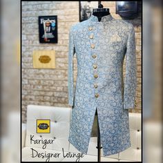 Engagement Suits, Suit For Groom, Indian Groom Dress, Blue Sherwani, Sherwani Groom, Rings Couple, Engagement Rings Couple, Wedding Outfit Men, Blue Lehenga