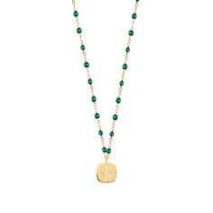 Gigi Clozeau - Miss Gigi Emerald diamond necklace, Yellow Gold, 16.5 Gigi Necklace, Emerald Diamond Necklace, Sparkling Diamond, Emerald Diamond, Sparkle Diamonds, Long Necklace, Diamond Necklace, Emerald, Gold Necklace