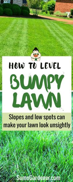 a lawn with the words how to level bumpy lawn on it and an image of a