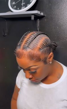 4 Feed In Braids Hairstyles With Bun, 4 Stitch Braids In A Bun, Multi Hairstyles, 4 Braids Cornrows, Stitch Braids Into Bun, 4 Feed In Braids, Feed In Braids, Natural Hair Bun Styles