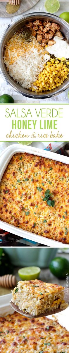 this is an image of salsa verdiee honey lime casserole recipe