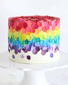 there is a cake decorated with multicolored confetti