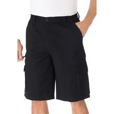 12” Cargo Shorts have side-elastic waists that make them some of the most comfortable shorts you'll own. Two sturdy stacked button-flap cargo pockets and two back button-through flap pockets make these shorts even better. Comfortable Shorts, Fleece Shorts, Jeans Material, Suit Shop, Nice Shorts, Tall Guys, Mens Big And Tall, Bottom Clothes, Big And Tall