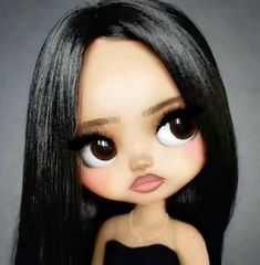 Black Hair Bangs, Alice In Wonderland Artwork, Wonderland Artwork, Doll Aesthetic, Hair Icon, Makeup Game, Bratz Doll, Brunette Girl, Cartoon Profile Pics