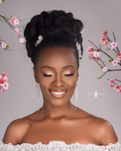 Let This Shoot Inspire Your Elegant Bridal Beauty Glam Messy Bridal Bun, Curly Hair Bride, Small Chops, Finally Engaged, Black Brides, Hairstyle Updo, Event Hair