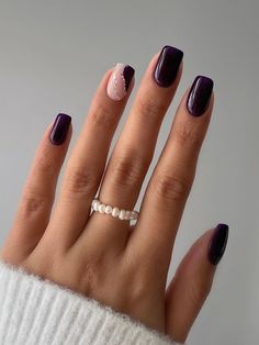 November Nails Colors, November Nails Fall, November Nail Designs, Plum Nails, Emerald Nails, Unghie Sfumate, November Nails, Smink Inspiration, Fall Acrylic Nails