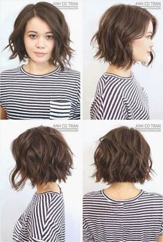 Anh Co Tran Bob, Layered Haircuts For Women, Anh Co Tran, Wavy Bob Haircuts, Textured Haircut, Popular Short Hairstyles, Classic Bob, Haircut Styles, Haircuts For Wavy Hair