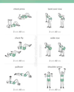 an exercise chart showing how to do the same exercises for each person in this workout