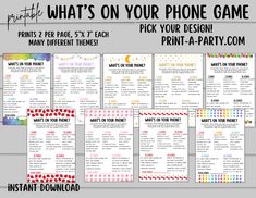 what's on your phone game for kids to play with and print them out