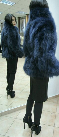 Order in Any shade of Blue or Any other color! NEW,Real and Natural Fur jacket in an amazing BLUE color FOX!Super light,soft,warm and in the best quality! Internal clip closure. Leather belt included. Order it hooded or longer,or as a vest. Pictures are private property. Made from the best fur experts! We take orders in any size,color of model! Wholesale- retail. No returns accepted. Blue Long Sleeve Fur Coat For Spring, Spring Blue Long Sleeve Fur Coat, Blue Long Sleeve Fur Coat For Winter, Blue Long Sleeve Winter Fur Coat, Blue Long Sleeve Fur Coat For Fall, Blue Fluffy Winter Outerwear, Fluffy Blue Outerwear For Winter, Blue Faux Fur Coat, Fox Jacket