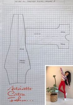 an image of a sewing pattern for a doll