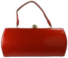 Elegant Red Bag With Glossy Finish, Red Retro Formal Bag, Red Retro Party Bag, Retro Red Formal Bag, Retro Red Party Bag, Vintage Red Formal Bag, Vintage Red Formal Bags, Classic Red Evening Bag, Vintage Red Bag For Formal Occasions