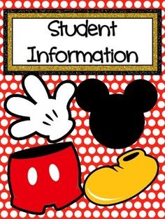 an image of a mickey mouse and minnie mouse with the words student information on it