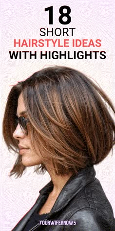 Ready to try something new? These 18 short hair ideas with highlights for 2025 will inspire your next look. Blonde highlights, caramel streaks, and light brown accents create dimension and depth. Whether your style is layered, straight, or paired with bangs, these ideas will help you stand out. Add lowlights for richness or highlights for brightness—it’s all about creating your perfect style. Medium Brown Hair With Highlights And Lowlights Bob Hairstyles, Highlights Mousy Brown Hair, Shorter Dark Brown Hair, Lob Brown Hair With Highlights, Dark Roots With Blonde Highlights Short Hair, Natural Highlights For Brown Hair Short, Hair Streaking Ideas Highlights, Short Hair Dark Brown With Highlights, Caramel Highlights On Brown Hair Bob