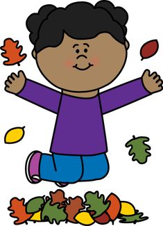 a little boy playing with leaves in the fall clip art for kids, drawing for kids, cartoon drawings, person, autumn activities, coloring pages, children's day, happy fall, toddler toys, free, color, kid, child stuff