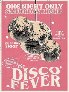 the disco fever concert poster for one night only saturdaynight at the disco fever in san francisco, california