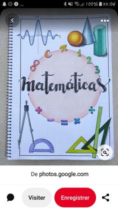 a notebook with the words metaticas written on it