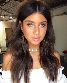 Olive Skin Tone, Long Dark Hair, Olive Skin, Dark Brown Hair Color, Hair Inspiration Color, Hair Color Dark