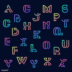 the letters are drawn with colored chalks on a black background, and each letter has different