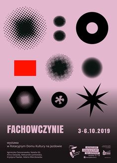 the poster for fachowyczynie is shown in black and pink colors