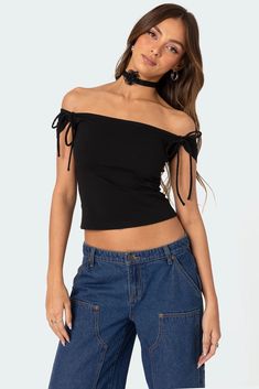 Jess Off Shoulder Top – edikted Black Stretch Off-shoulder Top In Elastane, Black Stretch Elastane Off-shoulder Top, Solid Off-shoulder Elastane Top, Fitted Black Off-shoulder Top, Black Fitted Off-shoulder Top, Black Fitted Off-shoulder Top, Trendy Style, Trendy Fitted Black Off-shoulder Top, Black Stretch Off-shoulder Top, Fitted Black Off-shoulder Top For Summer