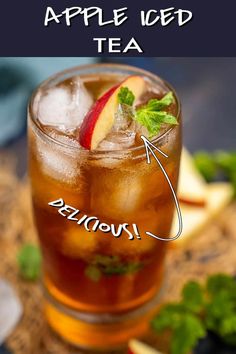 Apple Iced Tea, Apple Soda, Sweet Tea Recipes, Iced Tea Recipe, Iced Drinks Recipes, Apple Drinks, Tea Drink Recipes