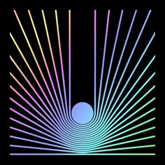 an image of a black background with colorful lines in the shape of a sunburst