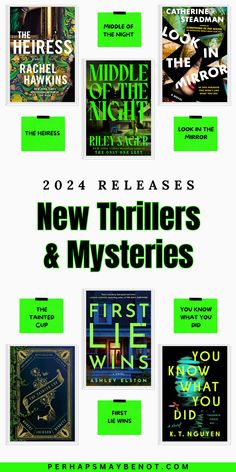 the front cover of new trailers and mysteries, with green lettering on it